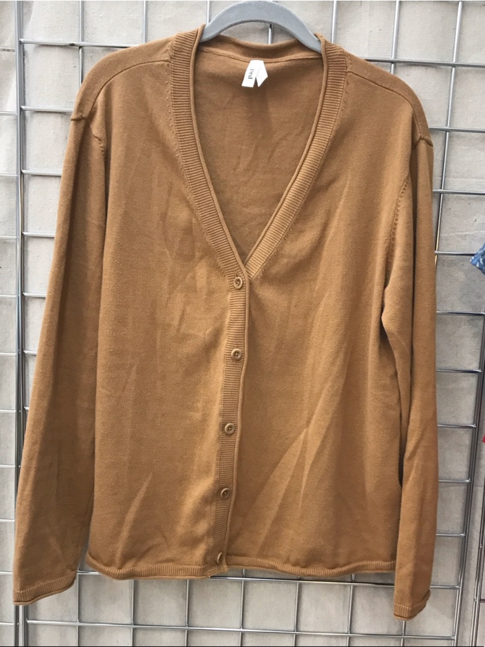 Pact Women's Camel/Tan V-Neck Button Cardigan